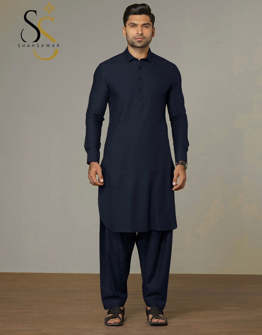 LAWRENCEPUR WHOOL DARK NAVY BLUE UNSTITCHED