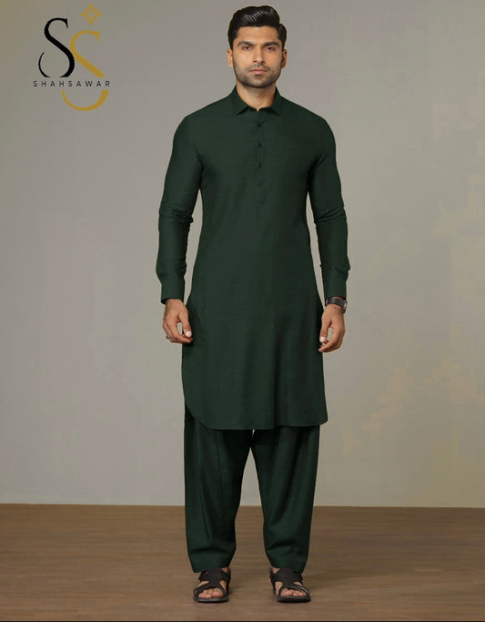 LAWRENCEPUR WHOOL DARK GREEN UNSTITCHED