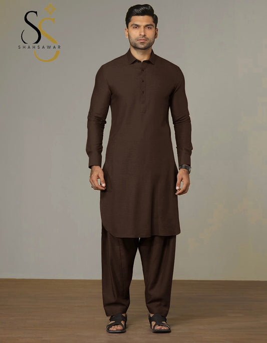 LAWRENCEPUR WHOOL DARK BROWN UNSTITCHED