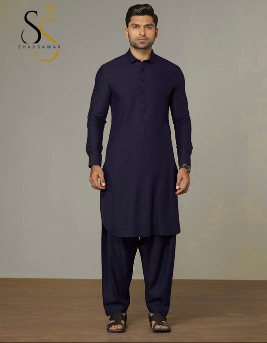 LAWRENCEPUR WHOOL DARL PURPLE UNSTITCHED